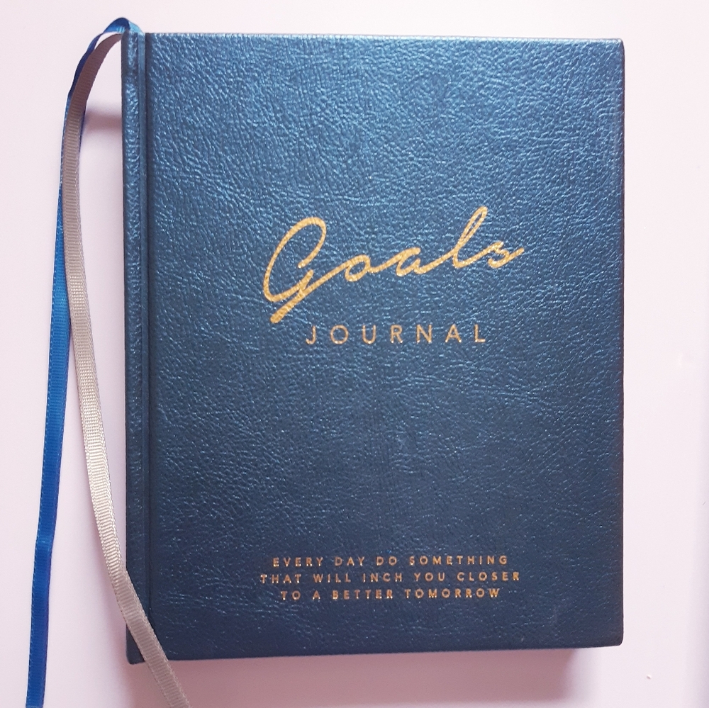 Goals Journal Monthly Planner Navy Blue Hardcover